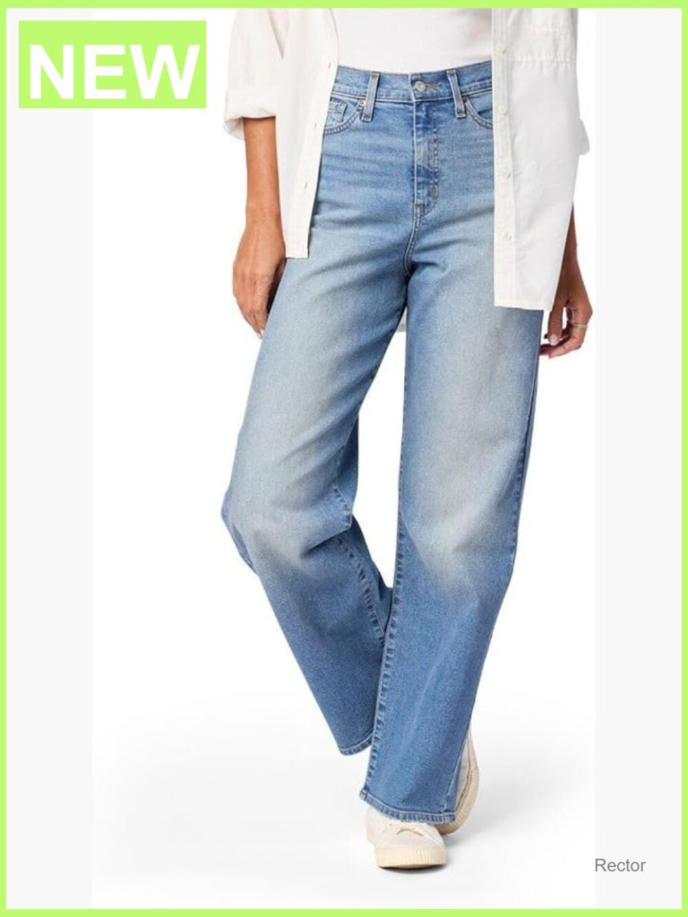 High-Rise Loose Straight Jeans, Stretch Denim, 32" Inseam, Plus Size Available